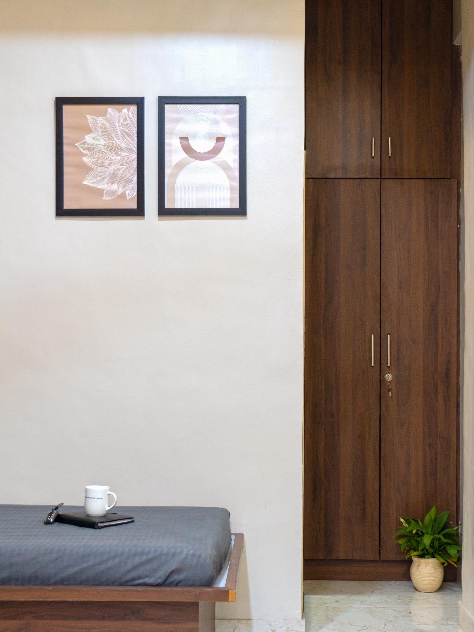 PG for girls in Pune - Comfortable bedroom at D Gloaming Nest Kalyani Nagar