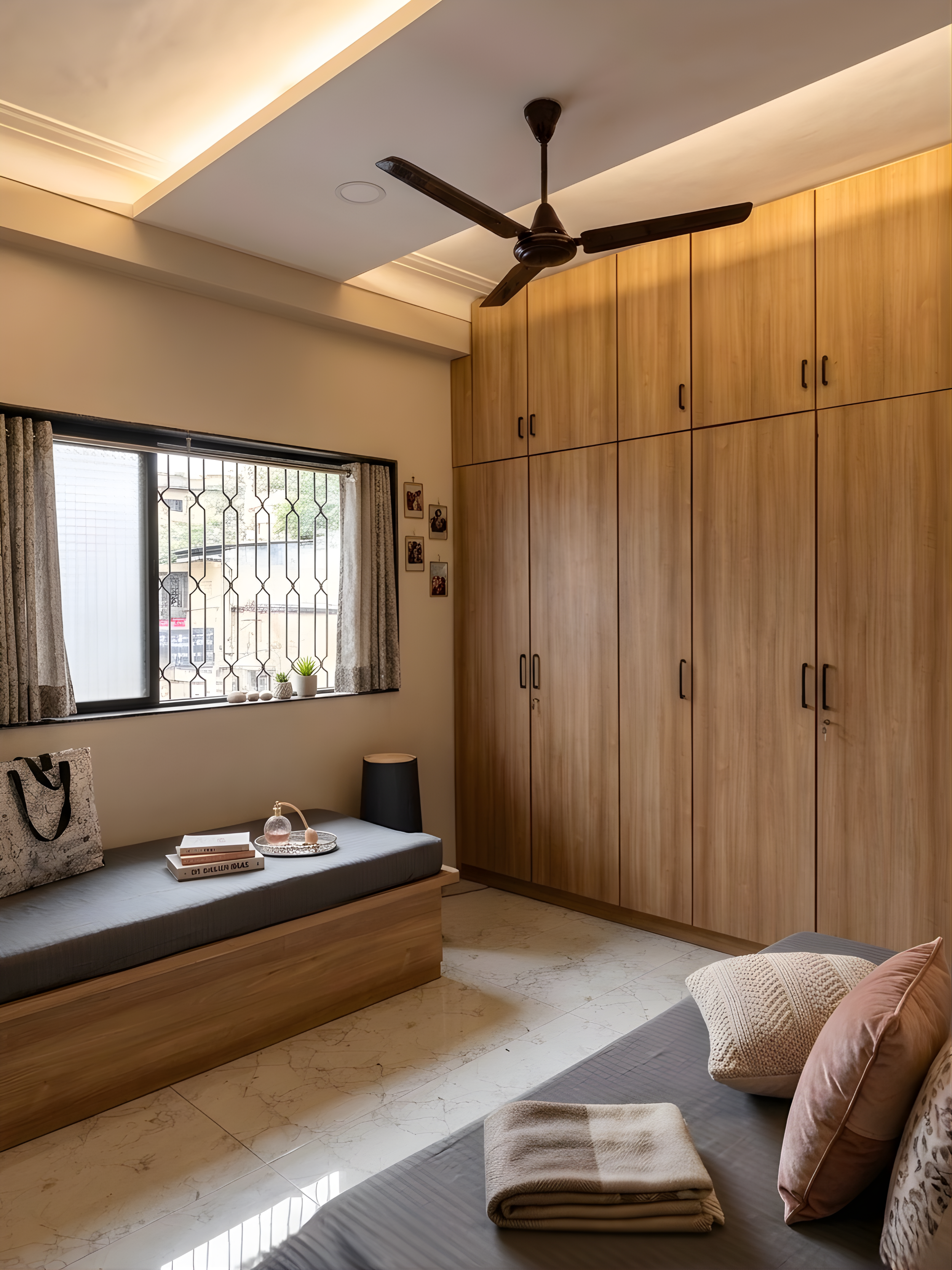 Premium double-sharing PG room with wooden closets Kalyani Nagar